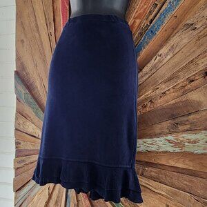Bill Blass Navy Midi Skirt